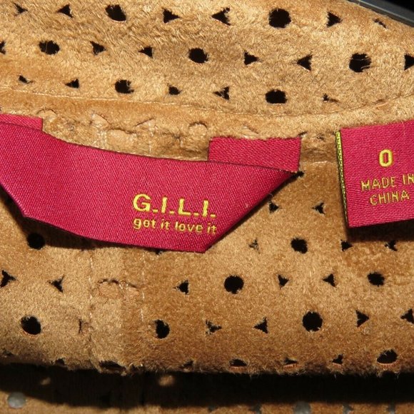 New GILI Vegan Faux Leather Tan Open Front Moto Jacket - Size 0 (XS) MSRP:$109 - Picture 5 of 10